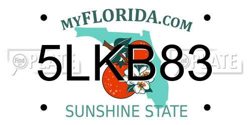 5LKB83 Florida License Plate