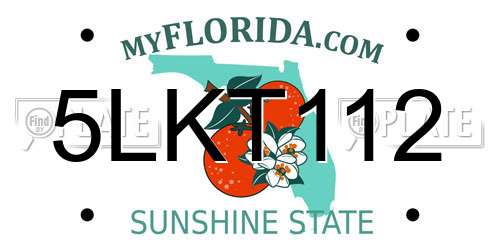 5LKT112 Florida License Plate