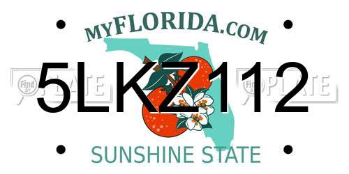 5LKZ112 Florida License Plate