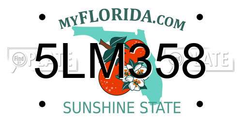 5LM358 Florida License Plate