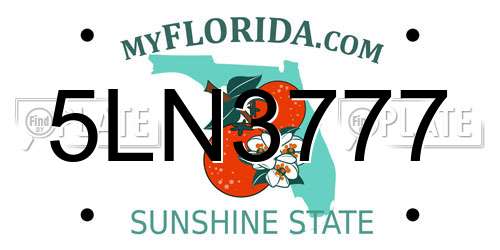 5LN3777 Florida License Plate