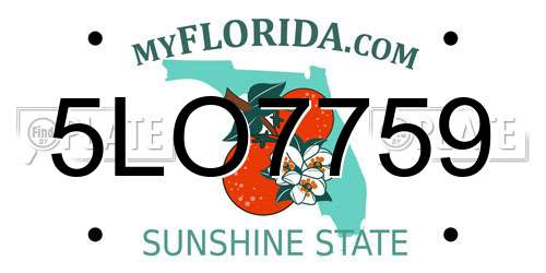 5LO7759 Florida License Plate