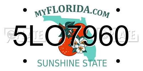 5LO7960 Florida License Plate