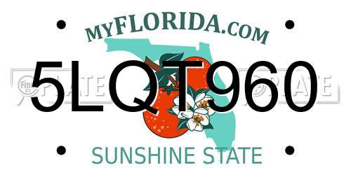 5LQT960 Florida License Plate