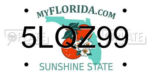 5LQZ99 Florida License Plate
