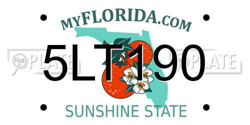 5LT190 Florida License Plate