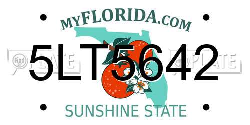 5LT5642 Florida License Plate