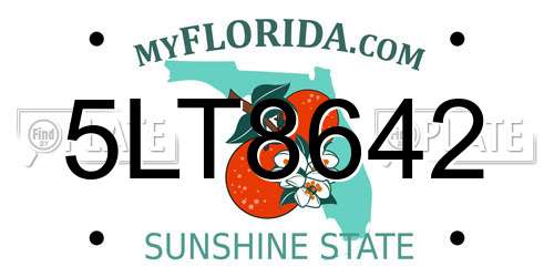 5LT8642 Florida License Plate