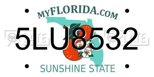 5LU8532 Florida License Plate
