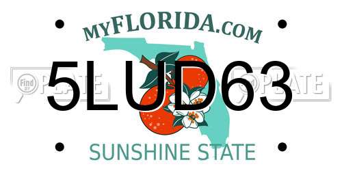 5LUD63 Florida License Plate