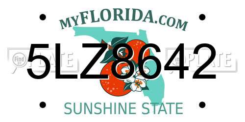 5LZ8642 Florida License Plate