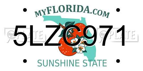 5LZC971 Florida License Plate