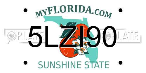 5LZI90 Florida License Plate