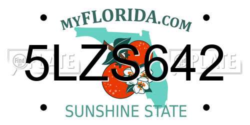 5LZS642 Florida License Plate