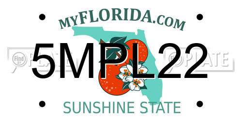 5MPL22 Florida License Plate