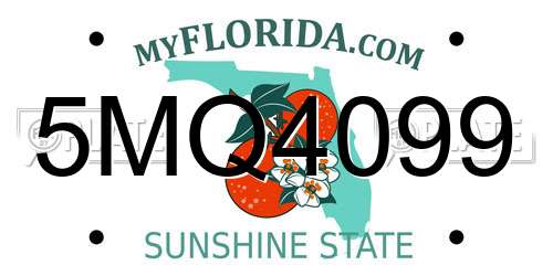 5MQ4099 Florida License Plate