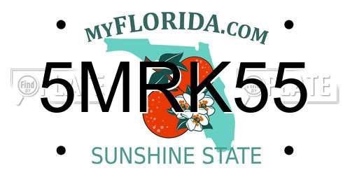 5MRK55 Florida License Plate
