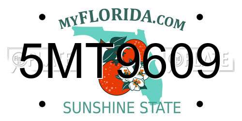 5MT9609 Florida License Plate