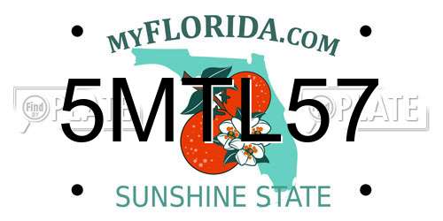 5MTL57 Florida License Plate