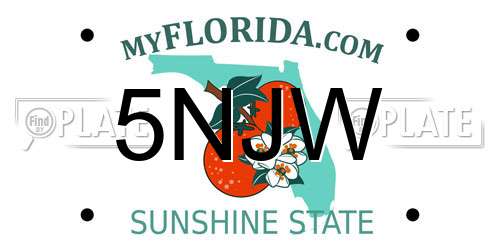 5NJW Florida License Plate
