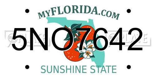 5NO7642 Florida License Plate
