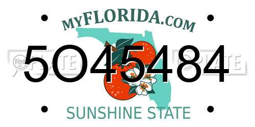 5O45484 Florida License Plate