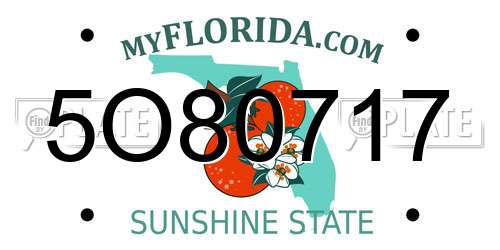 5O80717 Florida License Plate