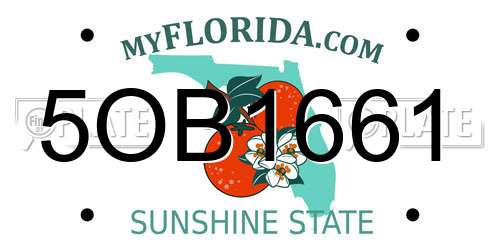 5OB1661 Florida License Plate