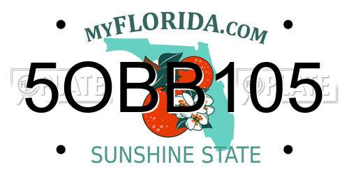 5OBB105 Florida License Plate