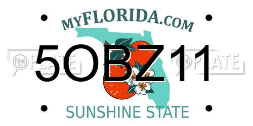 5OBZ11 Florida License Plate
