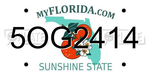 5OG2414 Florida License Plate