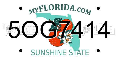 5OG7414 Florida License Plate