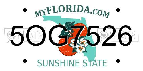 5OG7526 Florida License Plate