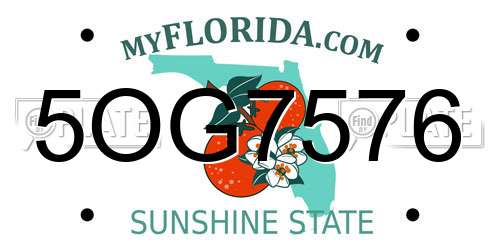 5OG7576 Florida License Plate
