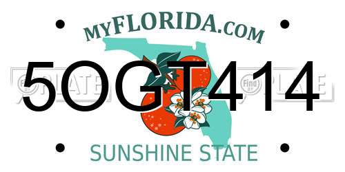 5OGT414 Florida License Plate