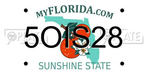 5OIS28 Florida License Plate