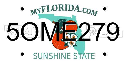 5OME279 Florida License Plate
