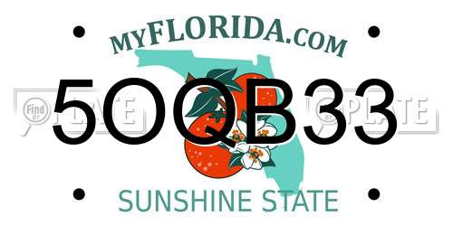 5OQB33 Florida License Plate