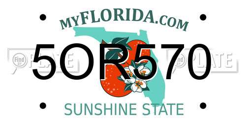 5OR570 Florida License Plate