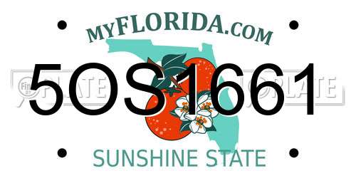 5OS1661 Florida License Plate