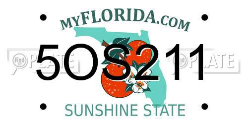 5OS211 Florida License Plate