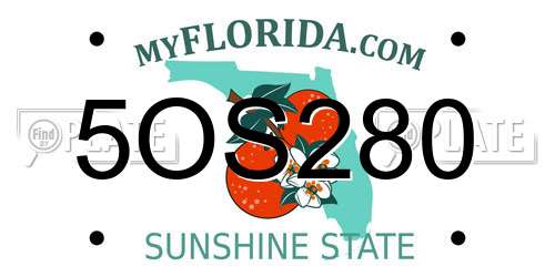 5OS280 Florida License Plate