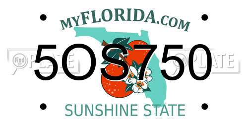 5OS750 Florida License Plate
