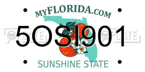 5OSI901 Florida License Plate