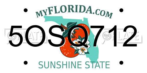 5OSQ712 Florida License Plate