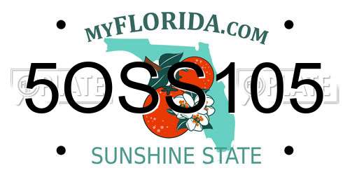5OSS105 Florida License Plate