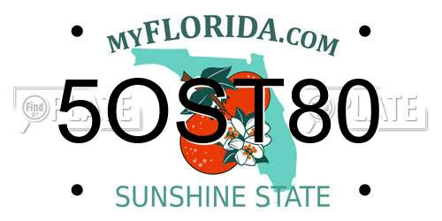 5OST80 Florida License Plate