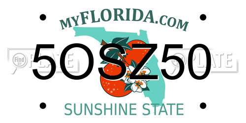 5OSZ50 Florida License Plate