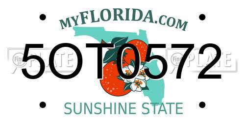 5OT0572 Florida License Plate