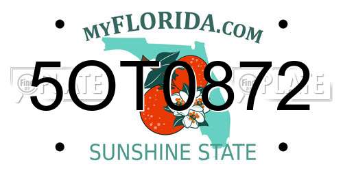 5OT0872 Florida License Plate